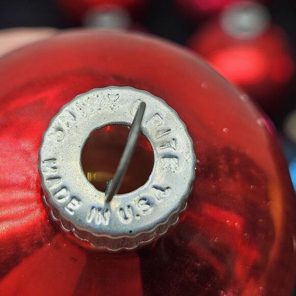 Vintage 2" Mixed Lot of 8 Glass Christmas Ornaments Shiny Brite Rauch MCM Retro - Picture 5 of 9